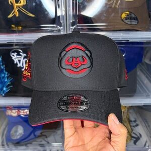 Black and Red Chicago Embroidered Cap